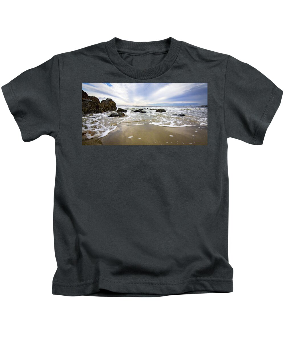 Maine Kids T-Shirt featuring the photograph Stormy Maine Morning #1 by Natalie Rotman Cote