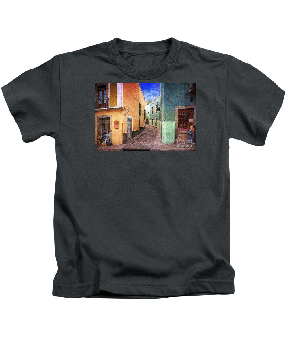 John+kolenberg Kids T-Shirt featuring the photograph Street In Guanajuato by John Kolenberg