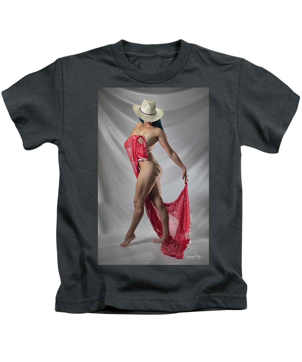 Cowgirl Kids T-Shirt featuring the photograph Strong Sexy Cowgirl by Gregory Daley MPSA