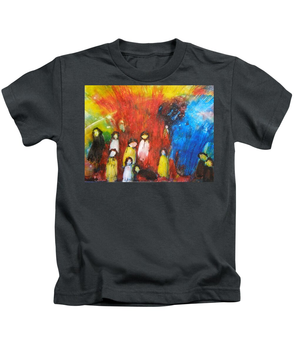 Children Kids T-Shirt featuring the painting Suffer the Children by Janice Nabors Raiteri