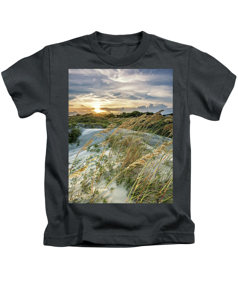 Sullivan's Island Kids T-Shirt featuring the photograph Sullivan's Island Dunes by Donnie Whitaker