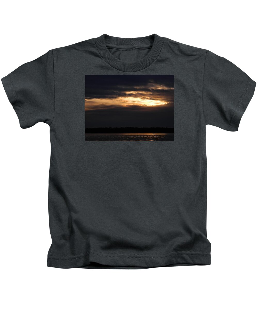 Sunset Kids T-Shirt featuring the photograph Sun Setting Through Darkness 2 by Gallery Of Hope 