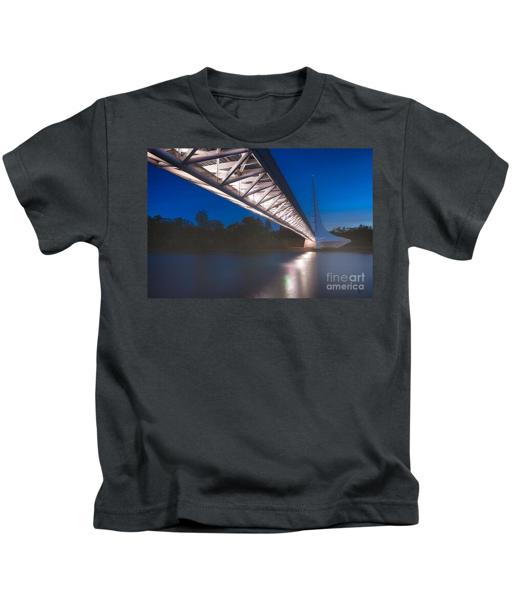 Sundial Bridge Kids T-Shirt featuring the photograph Sundial Bridge 4 by Anthony Michael Bonafede