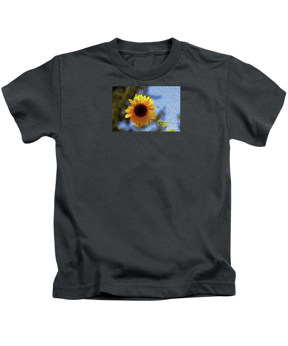 Sunflower Kids T-Shirt featuring the painting Sunflower B by Francelle Theriot