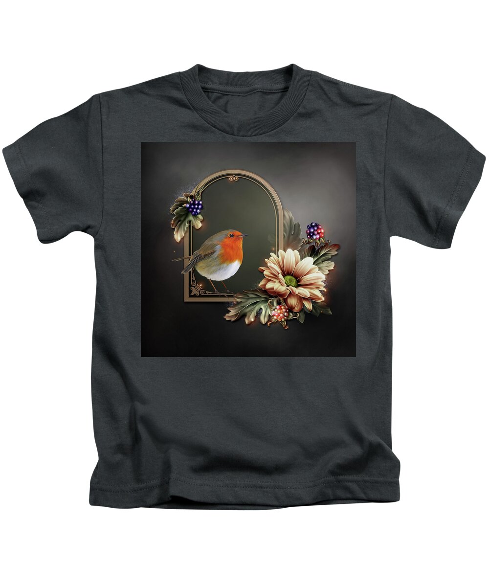 Sunflowers Kids T-Shirt featuring the digital art Sunflowers by John Junek
