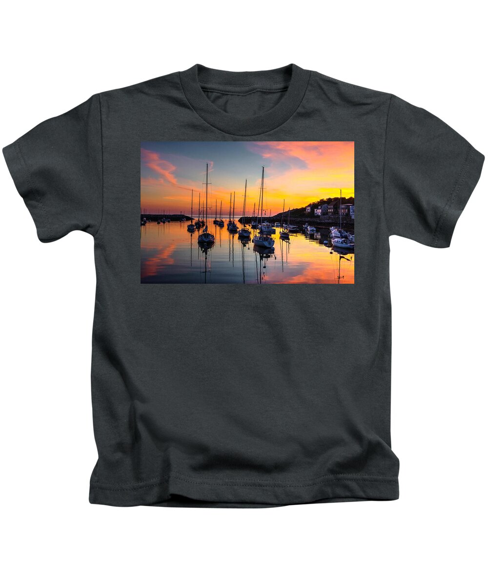 Sunset Kids T-Shirt featuring the photograph Sunrise at Rockport by Steve Brown