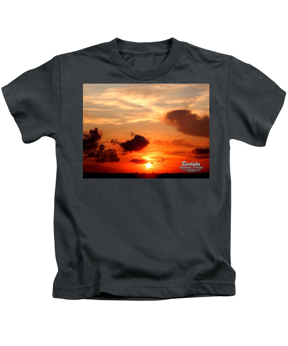 Sunrise Kids T-Shirt featuring the photograph Sunrise in Ammannsville Texas by Barbara Tristan