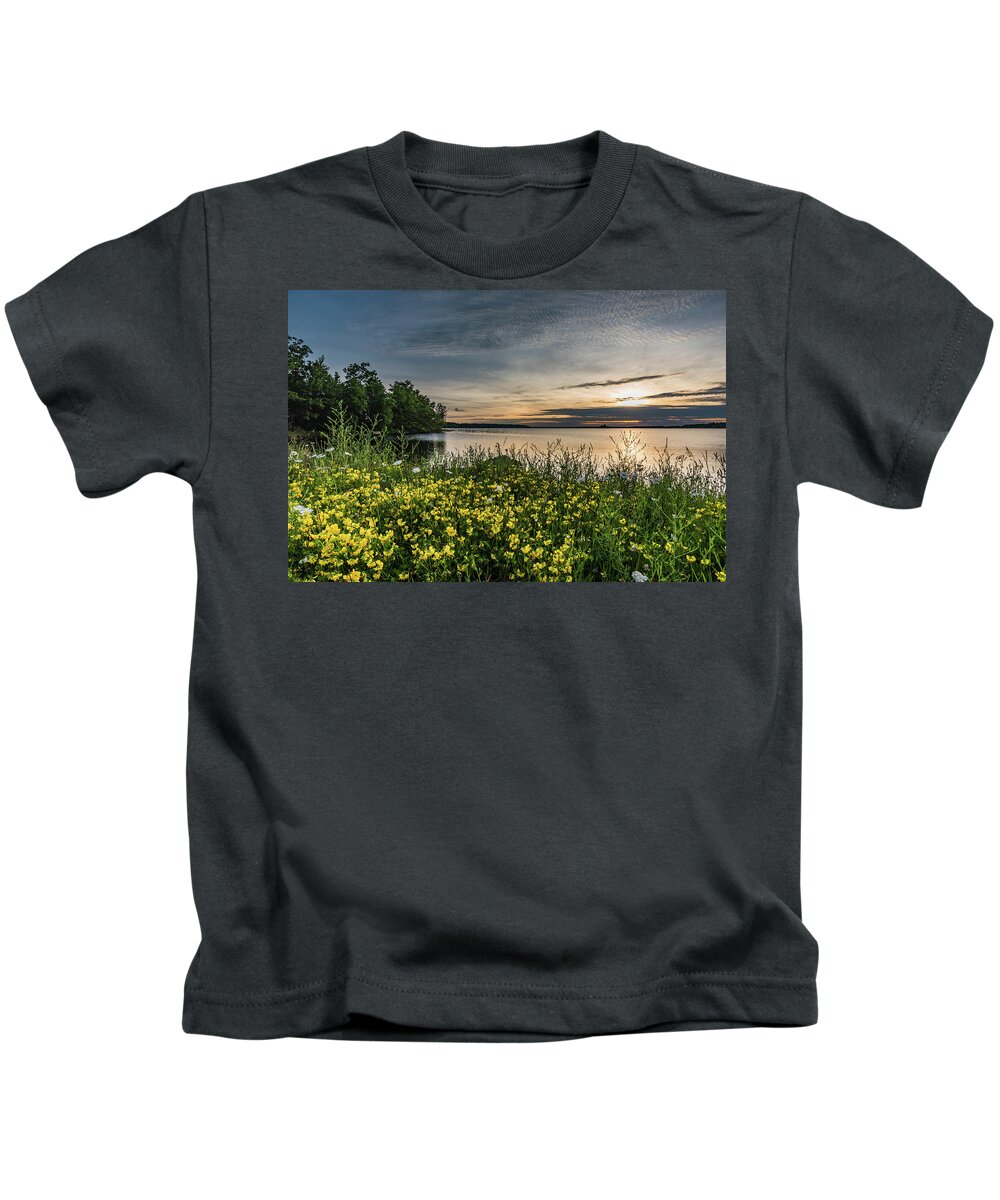 Nature Kids T-Shirt featuring the photograph Sunrise on the Rainbow Flowage by Jody Partin