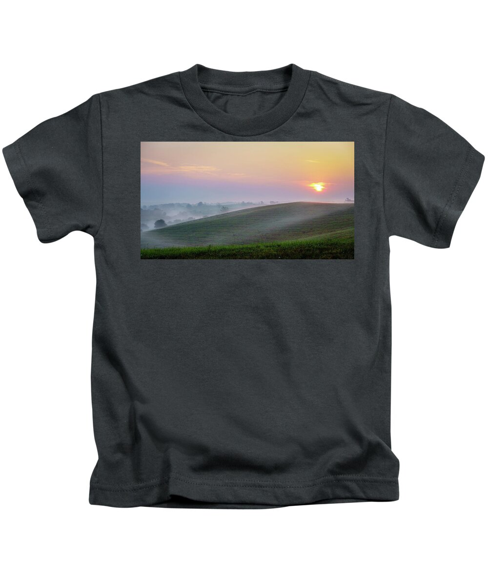 Bluegrass Kids T-Shirt featuring the photograph Sunrise over Central Kentucky by Alexey Stiop