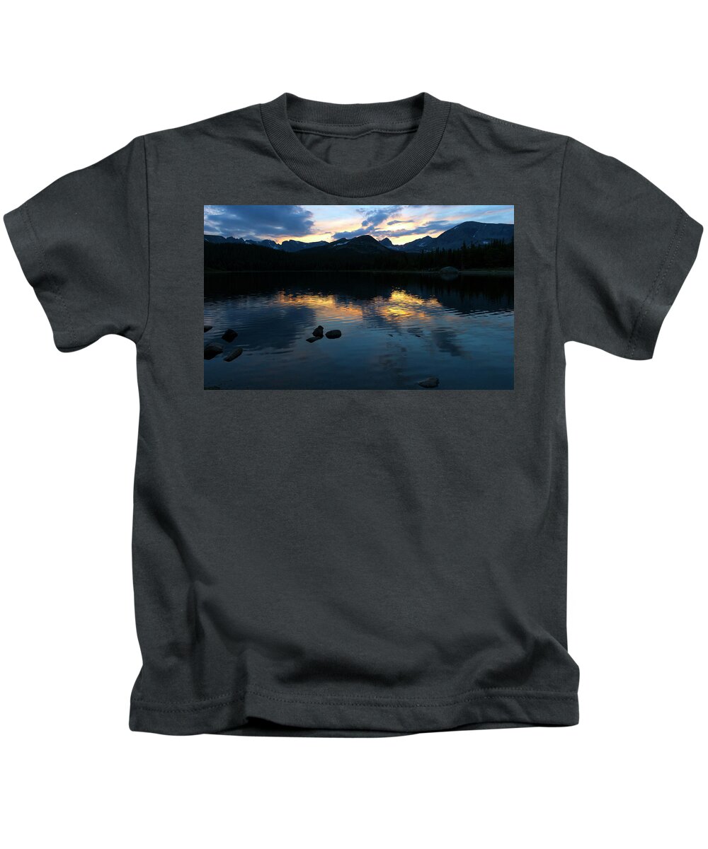 Brainard Kids T-Shirt featuring the photograph Sunset at Brainard Lake Co. by Gary Langley