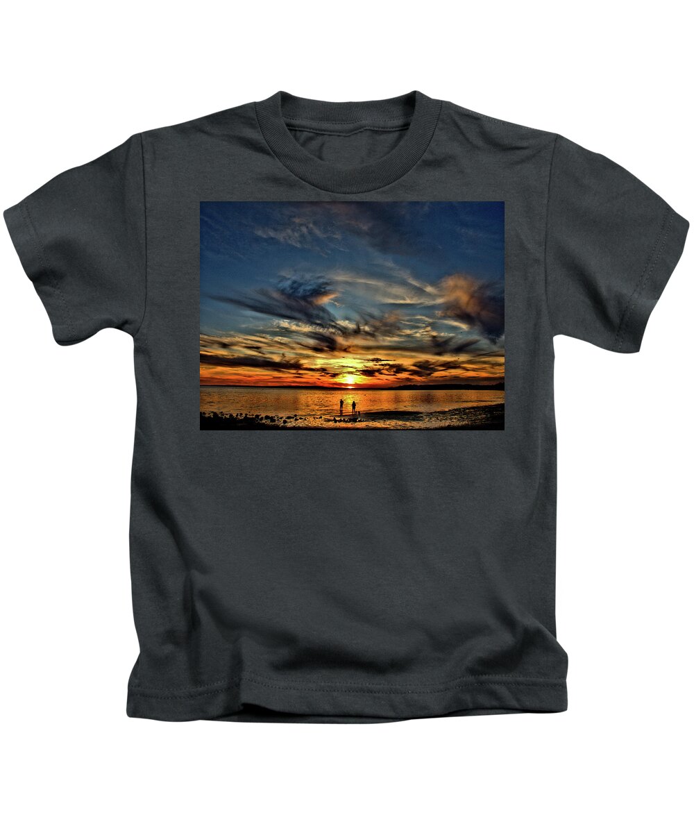 Cape Cod Kids T-Shirt featuring the photograph Sunset At The Waters Edge by Bruce Gannon