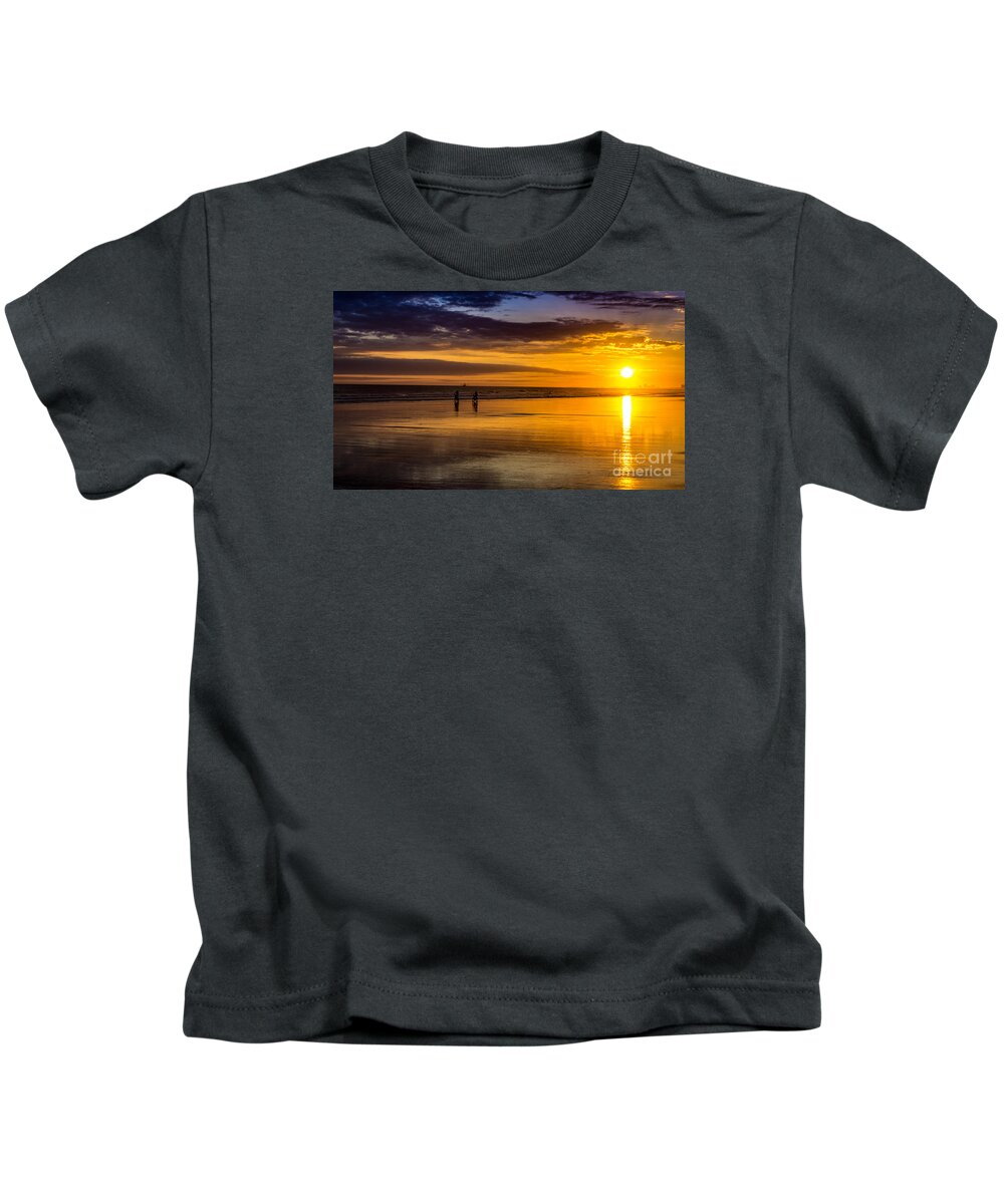Sunset Kids T-Shirt featuring the photograph Sunset Bike Ride by David Smith