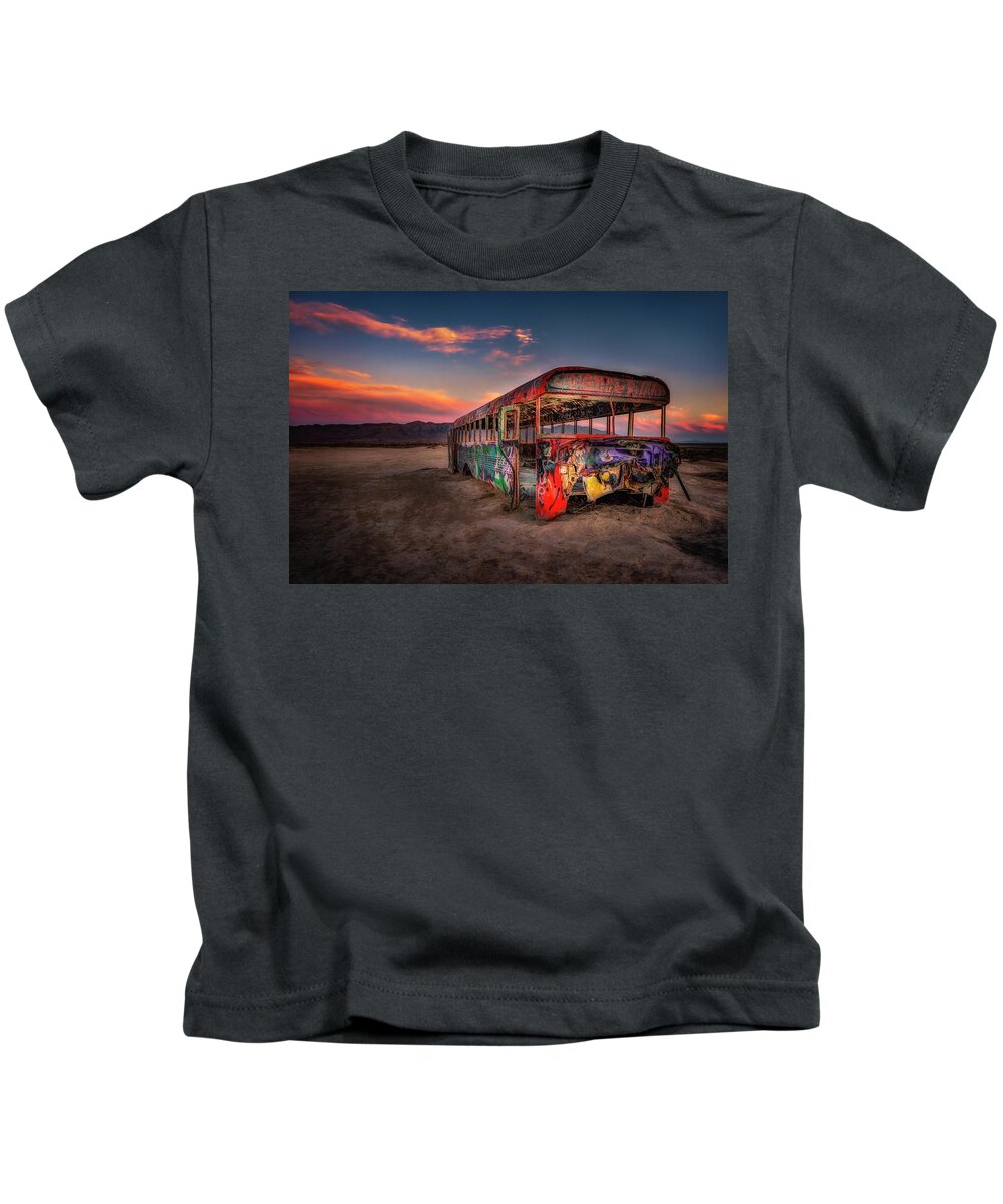 Sunset Kids T-Shirt featuring the photograph Sunset Bus Tour by Michael Ash