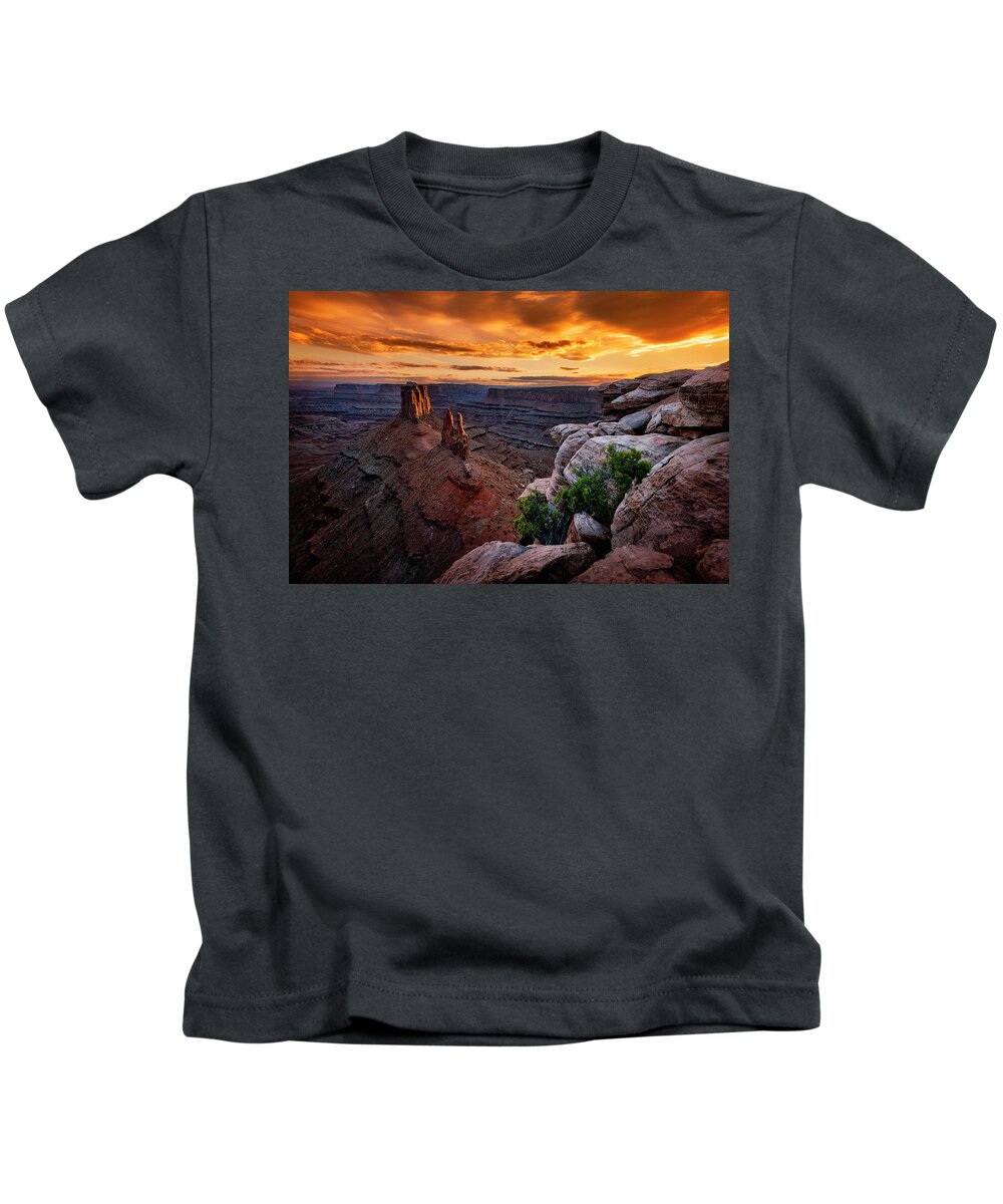 Marlboro Point Kids T-Shirt featuring the photograph Sunset in Canyonlands by Michael Ash