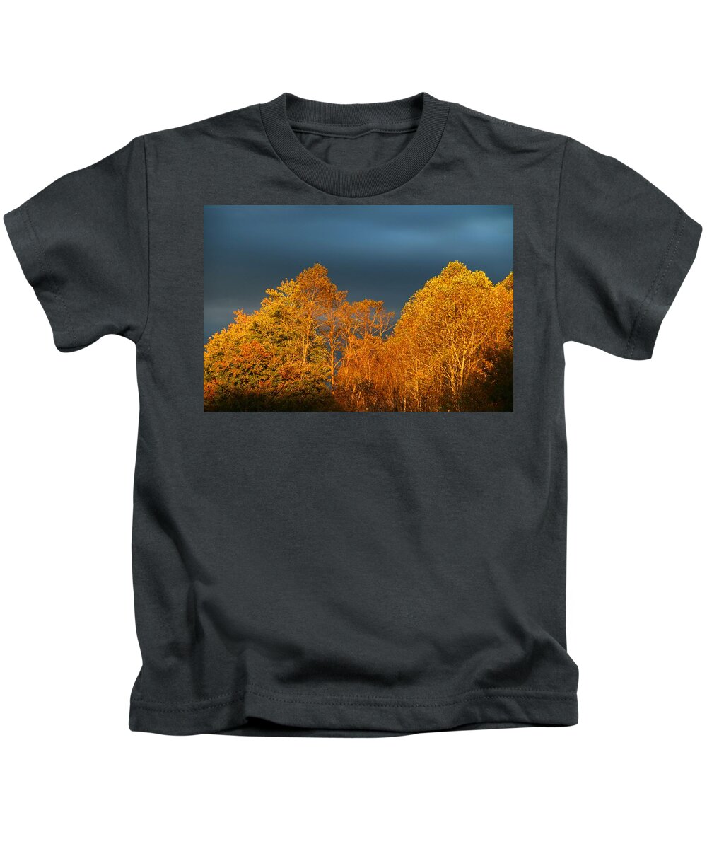 Sunset Kids T-Shirt featuring the photograph Sunset in the Treetops 1 by Kathryn Meyer