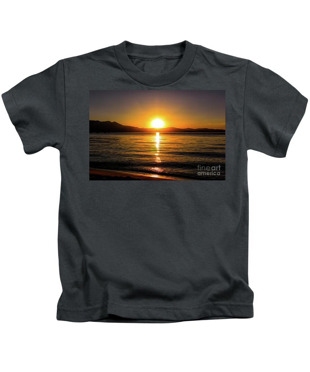 Alpine Kids T-Shirt featuring the photograph Sunset Lake 1 by Joe Lach