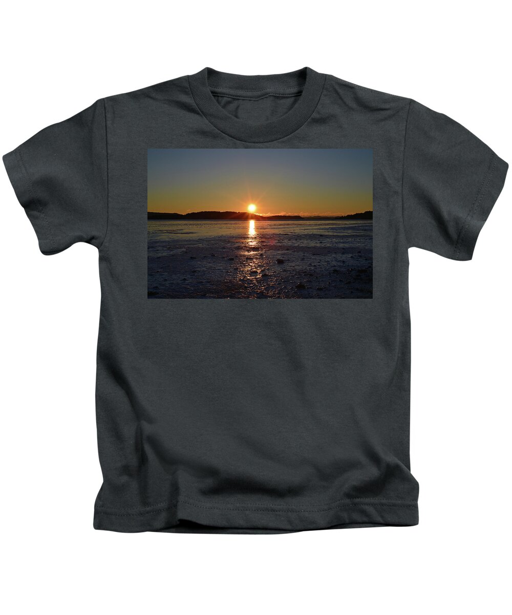 Sweden Kids T-Shirt featuring the pyrography Sunset by Magnus Haellquist