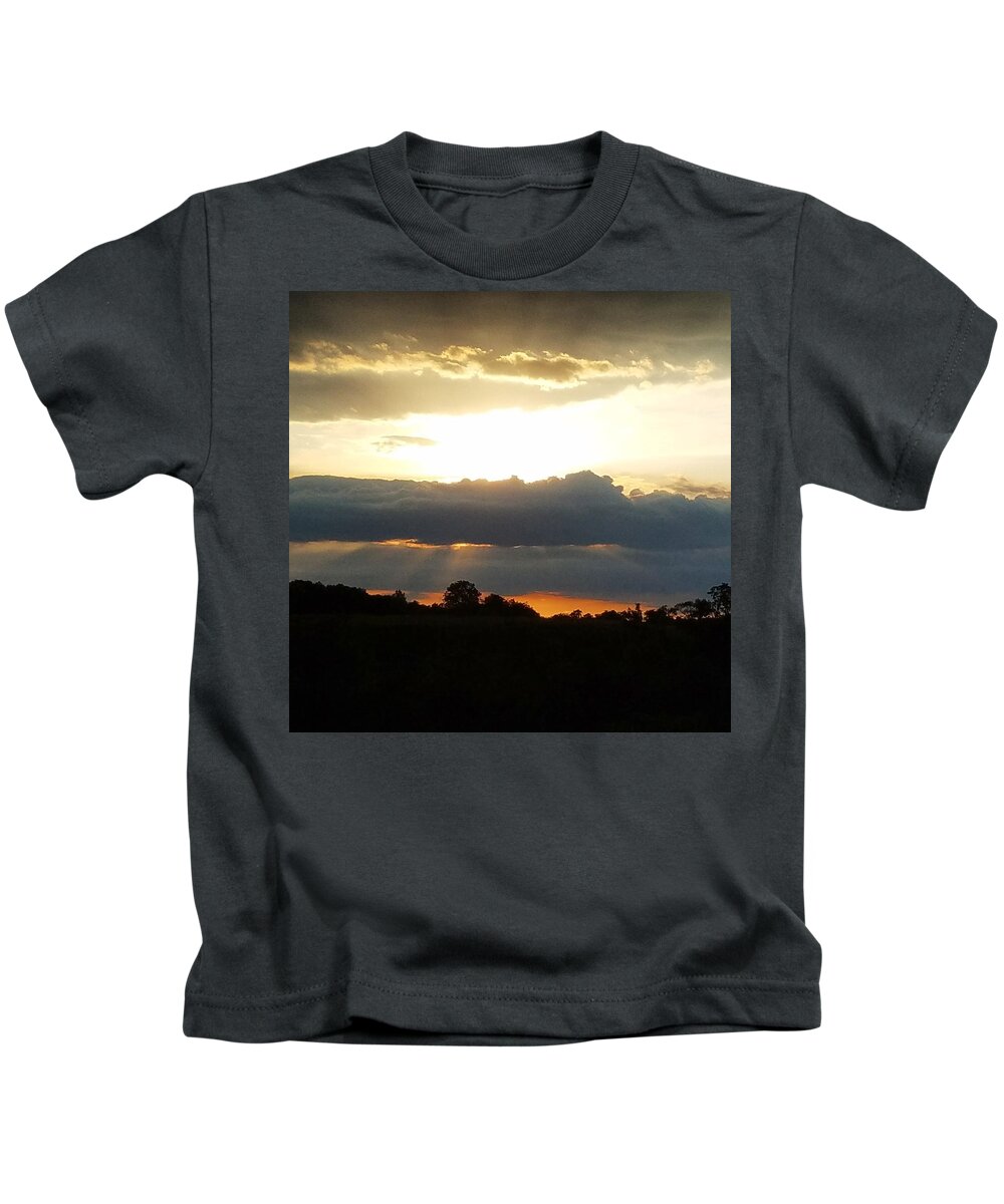 Sunset Kids T-Shirt featuring the photograph Sunset Through the Dark by Vic Ritchey