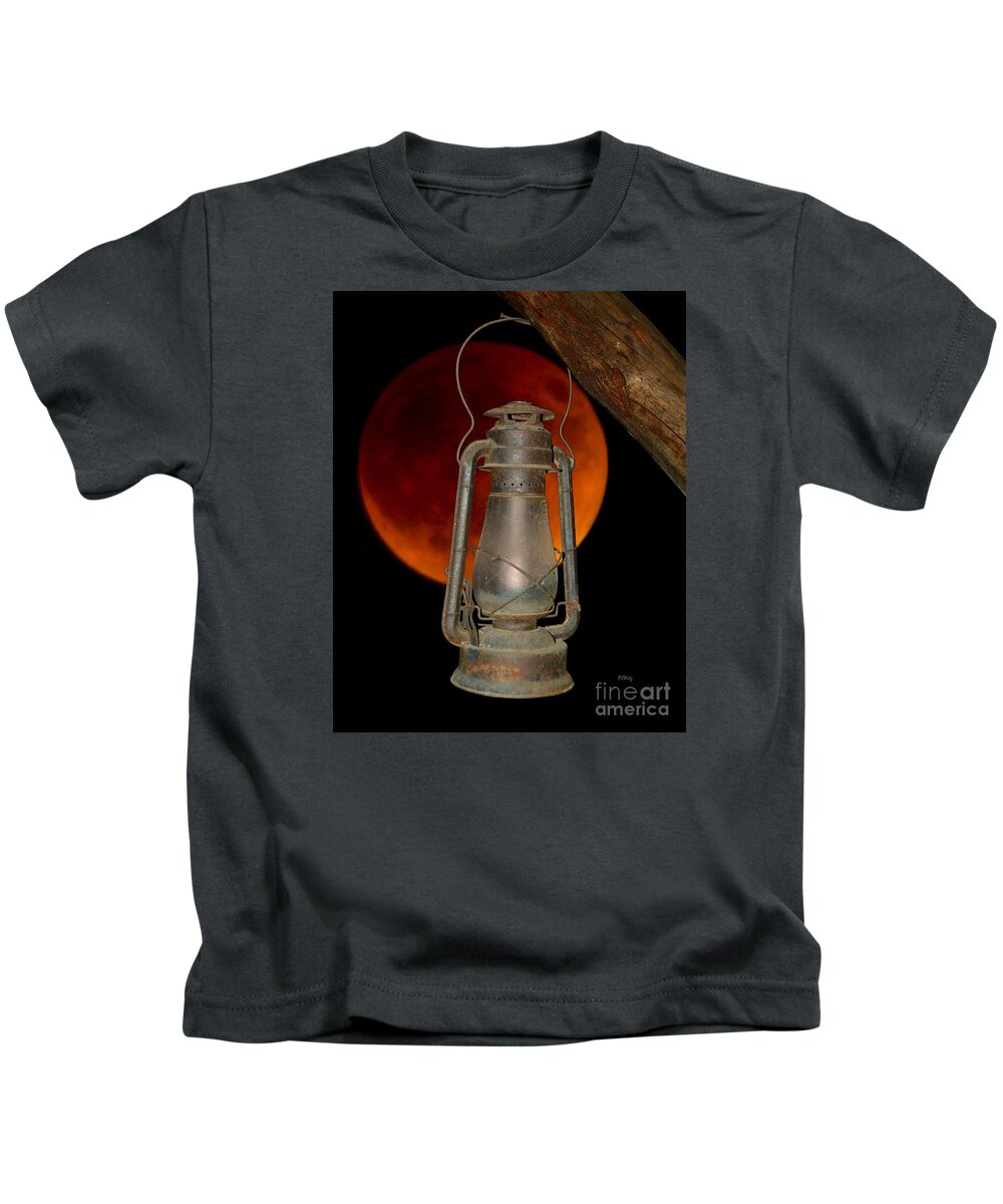 Eerie Light Of An Eclipsed Super-moon Kids T-Shirt featuring the photograph Eerie Light of an Eclipsed Super-Moon by Patrick Witz