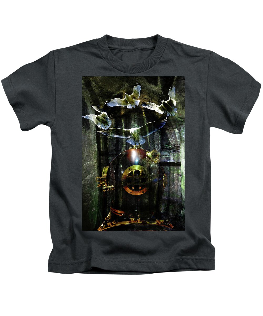 Surreal Kids T-Shirt featuring the digital art Surrealist Composition 6 by Lisa Yount