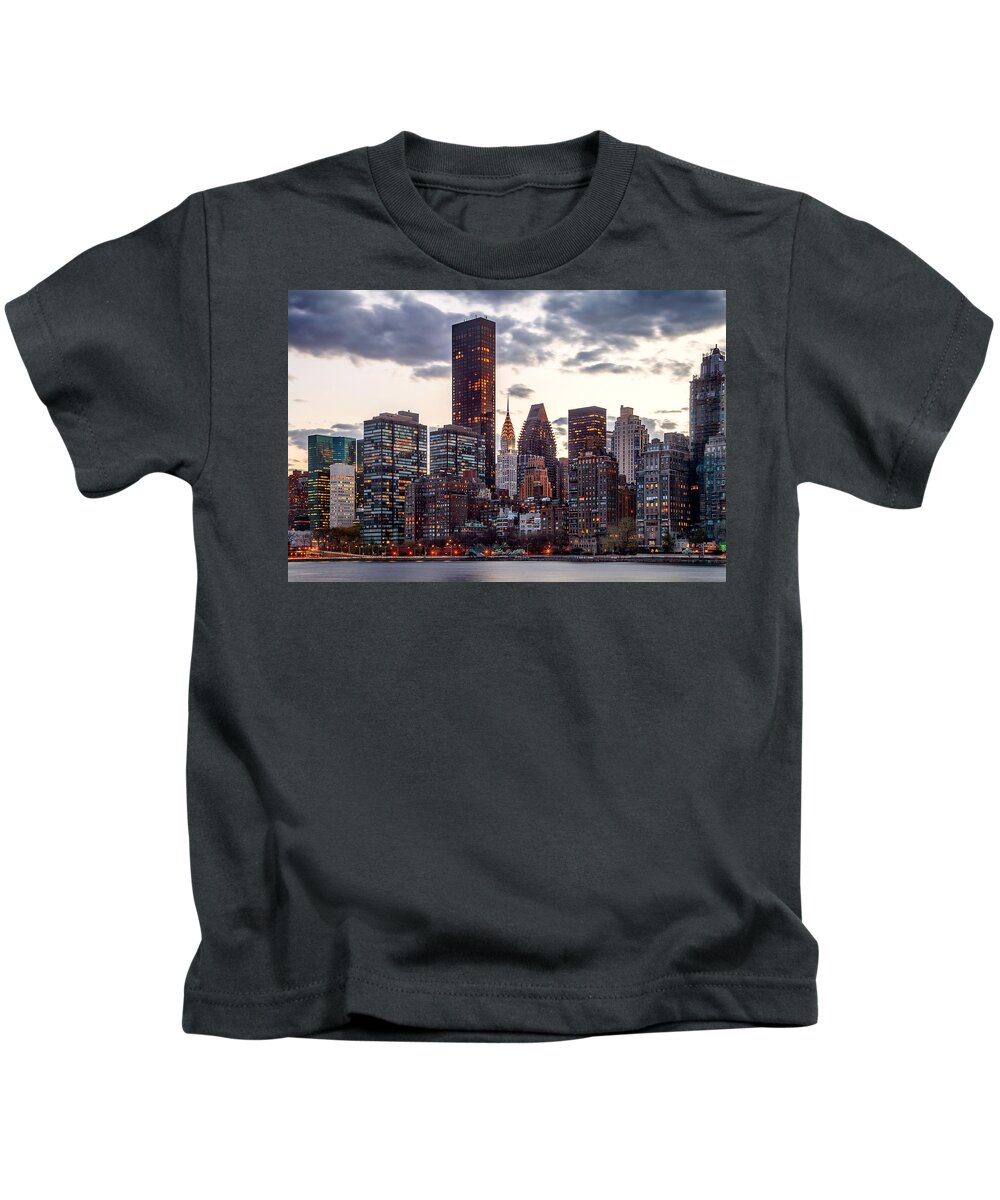 Chrysler Building Kids T-Shirt featuring the photograph Surrounded By The City by Az Jackson