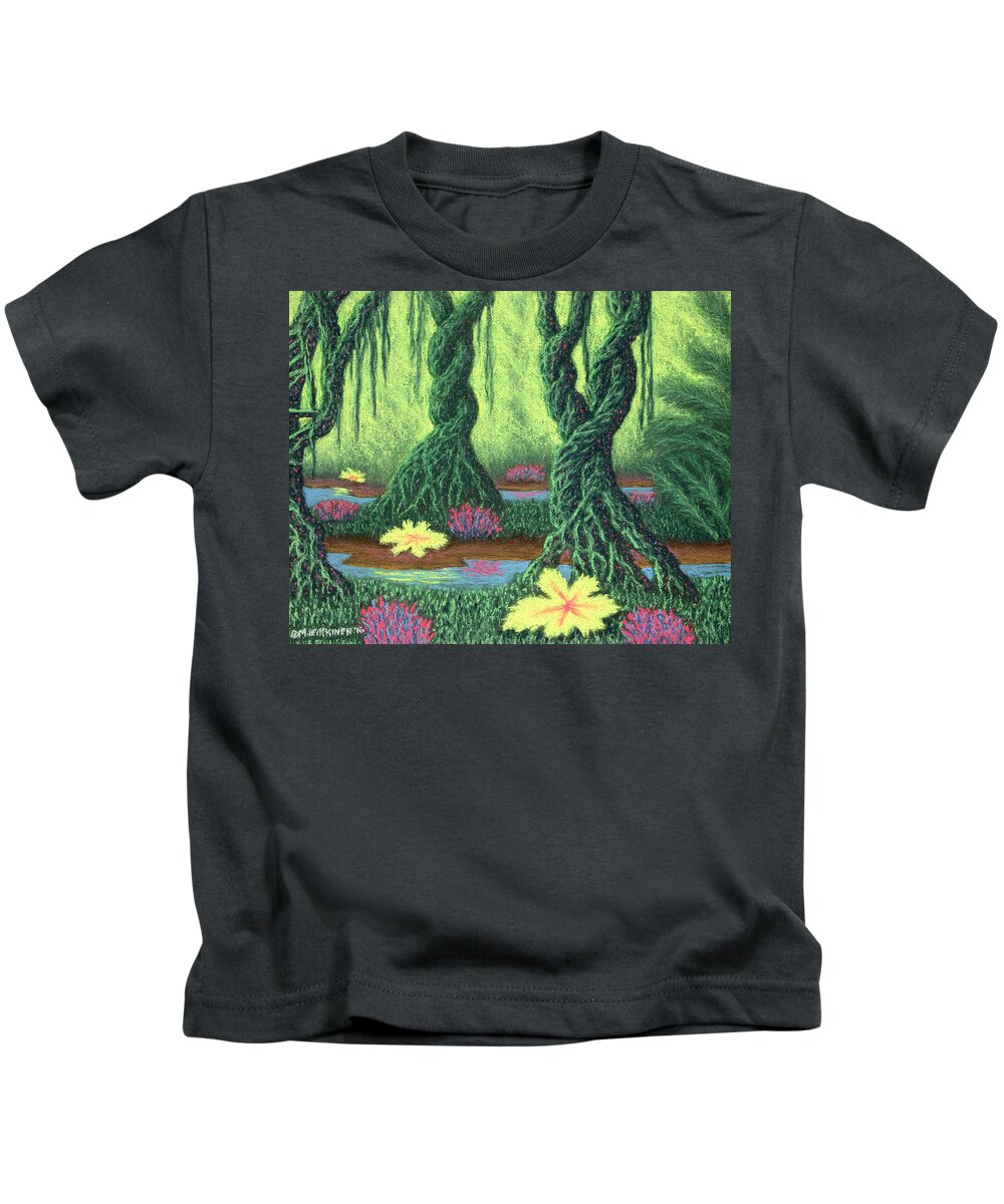 Swamp Kids T-Shirt featuring the pastel Swamp Things 02, Diptych Panel B by Michael Heikkinen