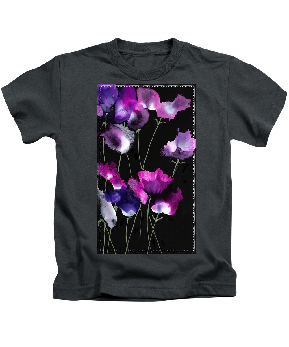 Blooms Kids T-Shirt featuring the painting Sweet Peas by Bonny Butler