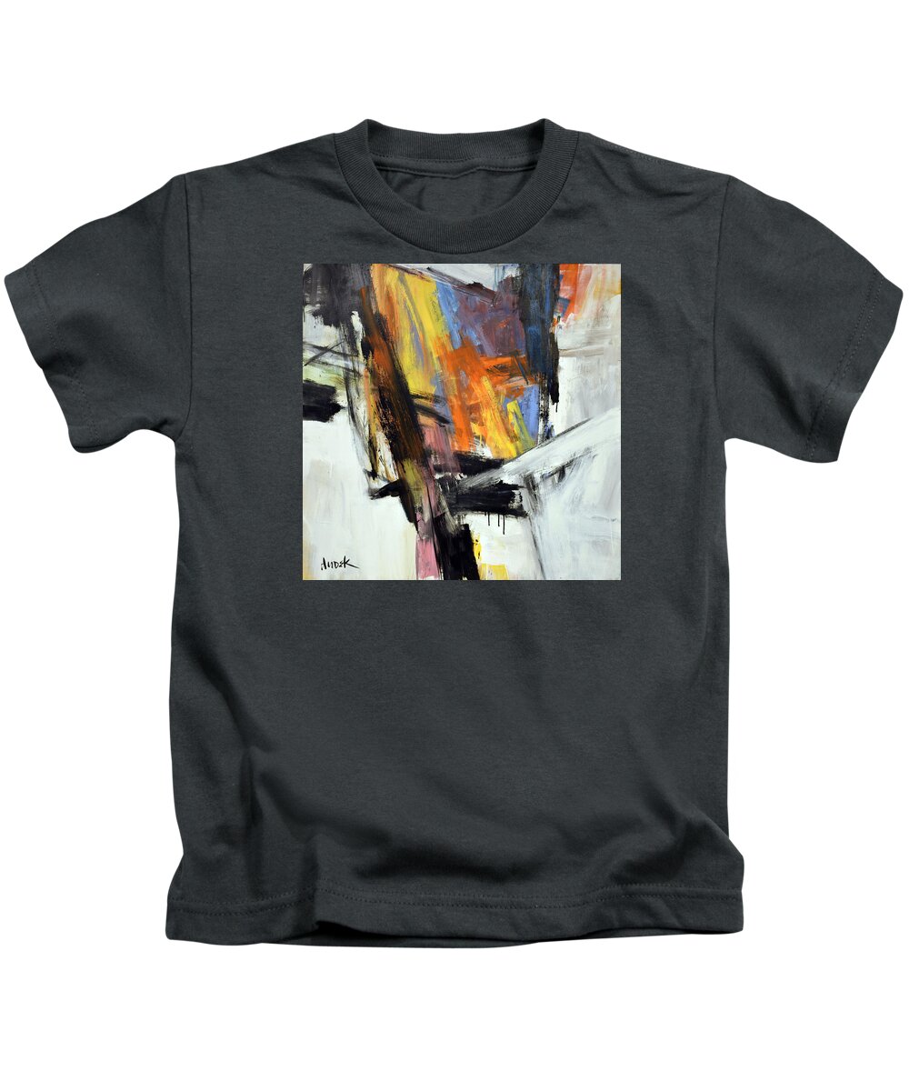 Abstract Painting Kids T-Shirt featuring the painting Swing Time by James Hudek