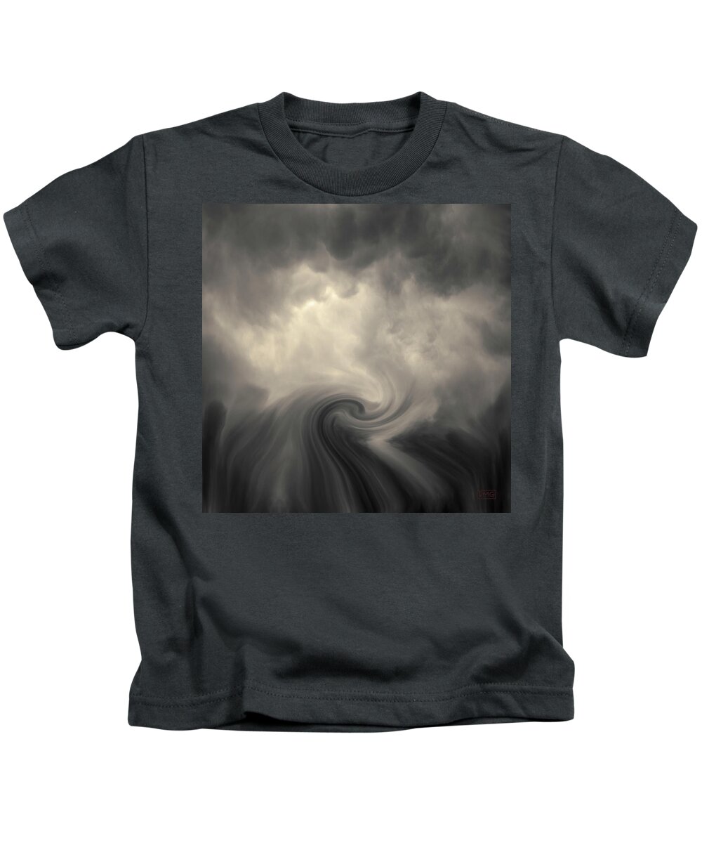 Black Kids T-Shirt featuring the photograph Swirl Wave VI Toned by David Gordon
