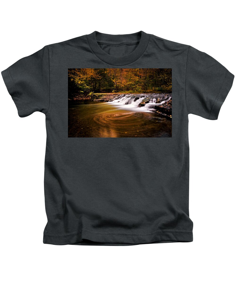 Robert Treman State Park Kids T-Shirt featuring the photograph Swirlpool by Neil Shapiro