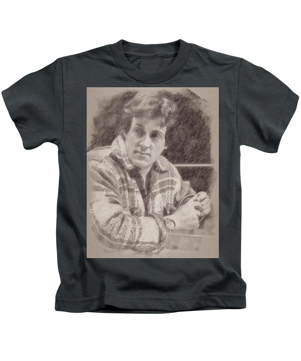 Celebrity Kids T-Shirt featuring the painting Sylvester Stallone by Esoterica Art Agency