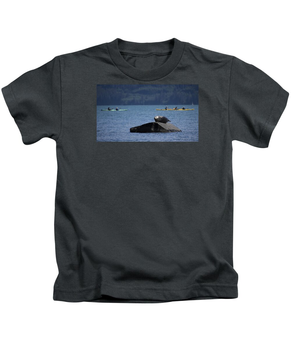 Harbor Seal Kids T-Shirt featuring the photograph Take No Notice by Ian Johnson