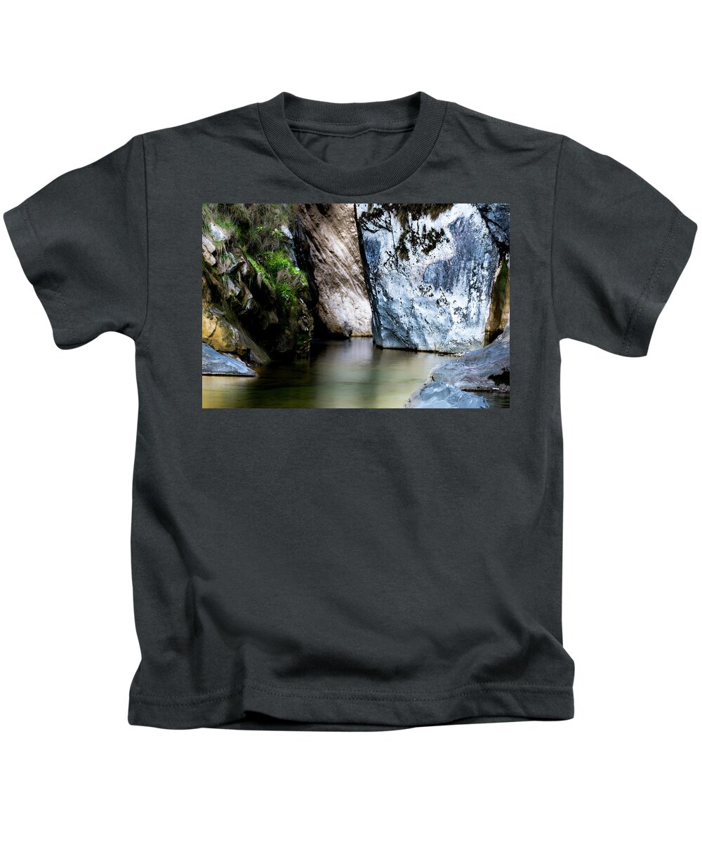 Natural Pool Kids T-Shirt featuring the photograph Tarcento's Cascade 6 by Wolfgang Stocker