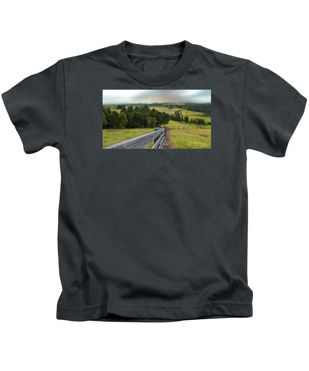 Landscape Photography Kids T-Shirt featuring the photograph Taree west 01 by Kevin Chippindall