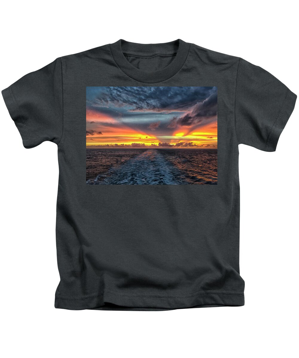 Sunset Kids T-Shirt featuring the photograph Tasman Sea Sunset by Bill Barber