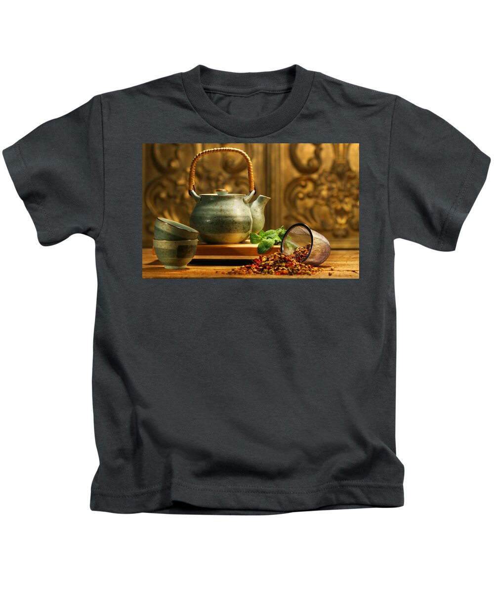 Tea Kids T-Shirt featuring the photograph Tea by Jackie Russo