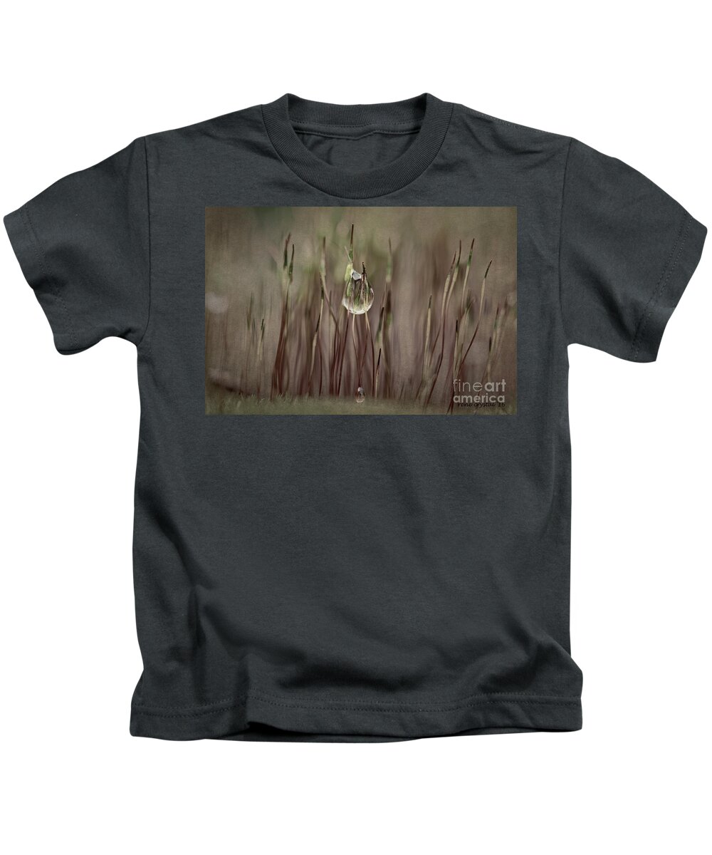 Moss Kids T-Shirt featuring the photograph teardrop for Spring by Rene Crystal