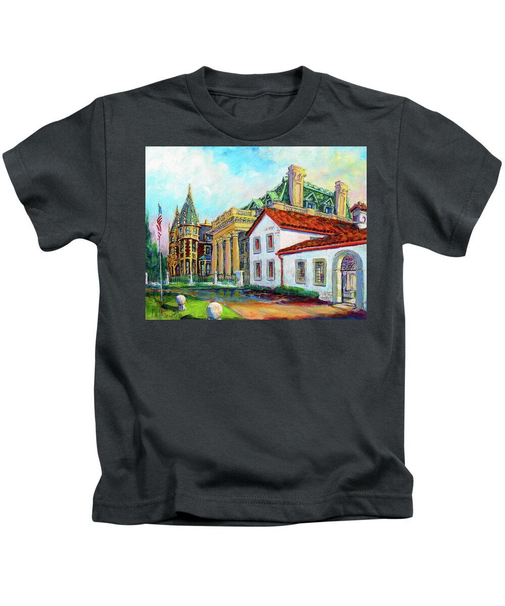 Painting Kids T-Shirt featuring the painting Terrace Villas by Les Leffingwell