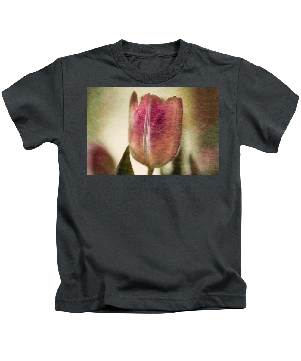 Tulip Kids T-Shirt featuring the photograph Textured Tulip by Cynthia Wolfe