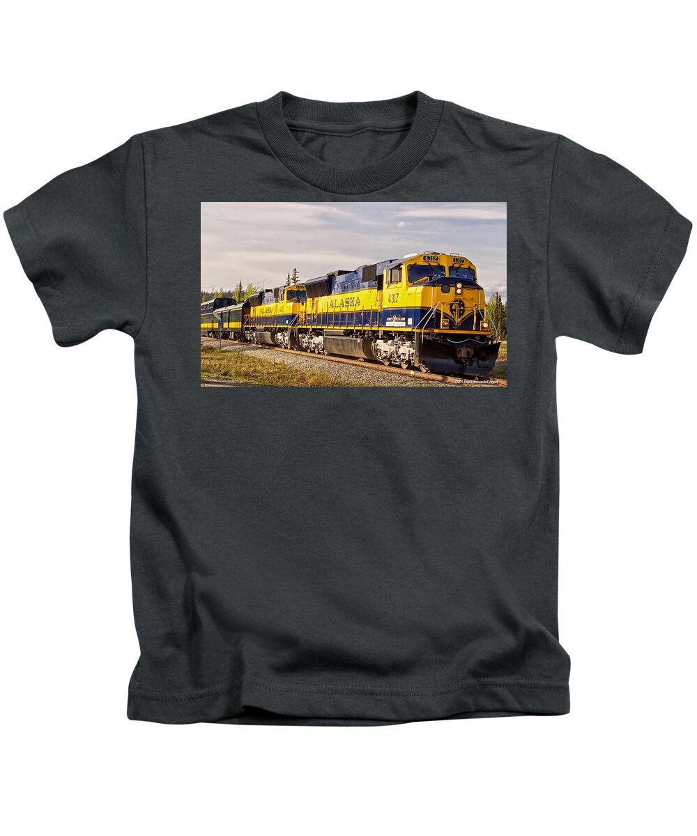 Railroad Kids T-Shirt featuring the photograph The Alaska Railroad by Michael W Rogers