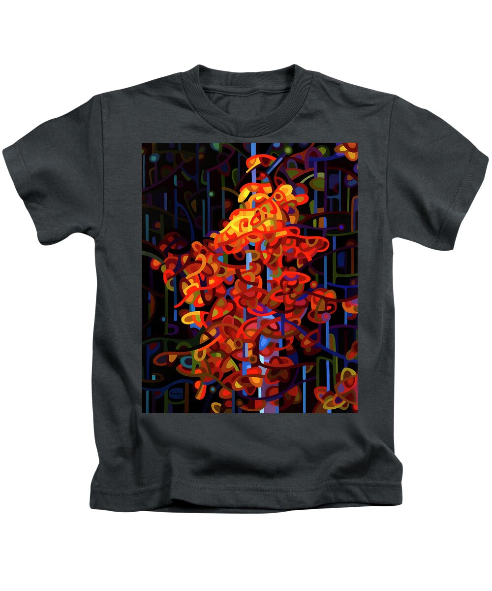 Fine Art Kids T-Shirt featuring the painting The Beacon by Mandy Budan
