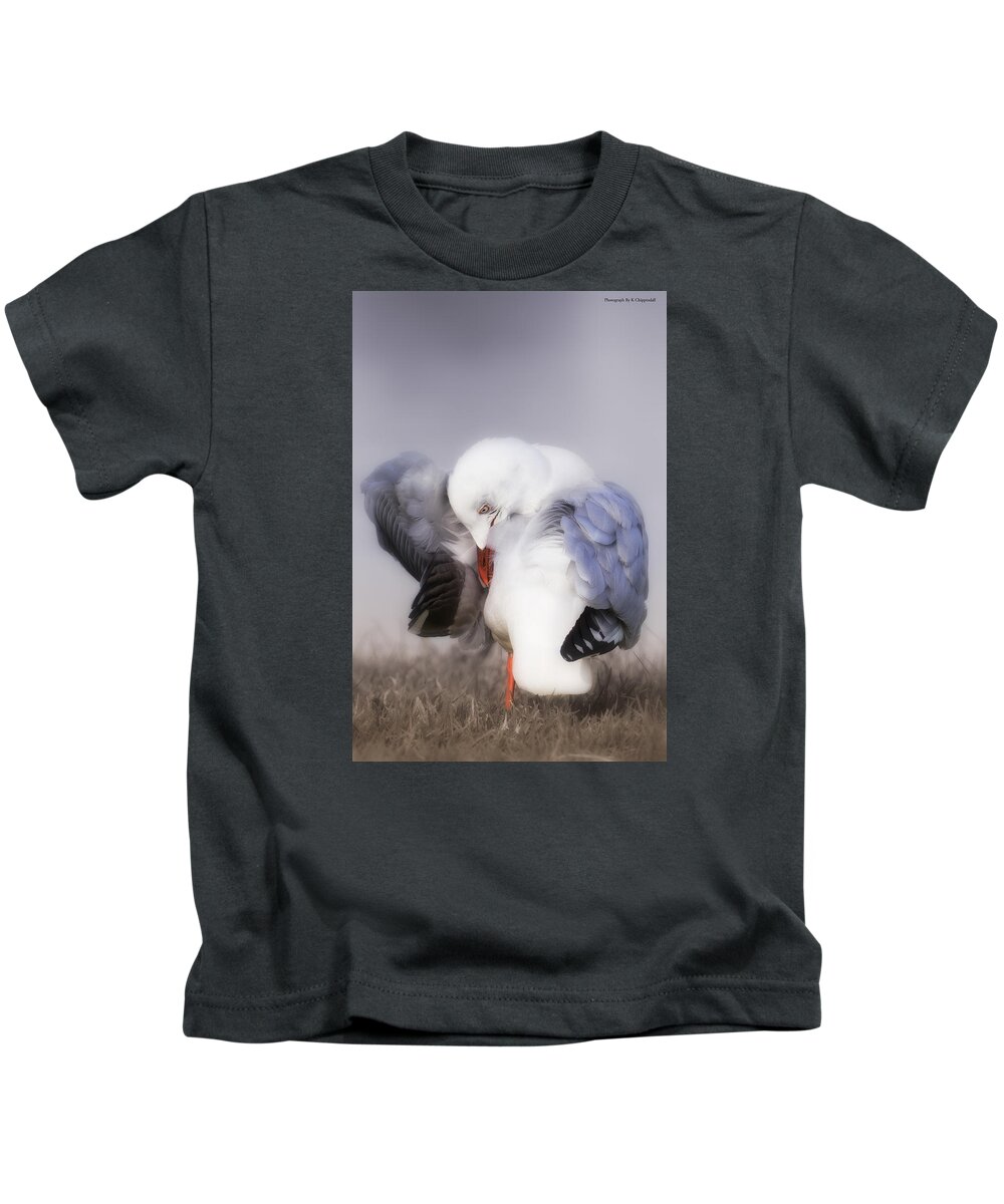 Seagulls Kids T-Shirt featuring the photograph The beauty of nature 00002 by Kevin Chippindall