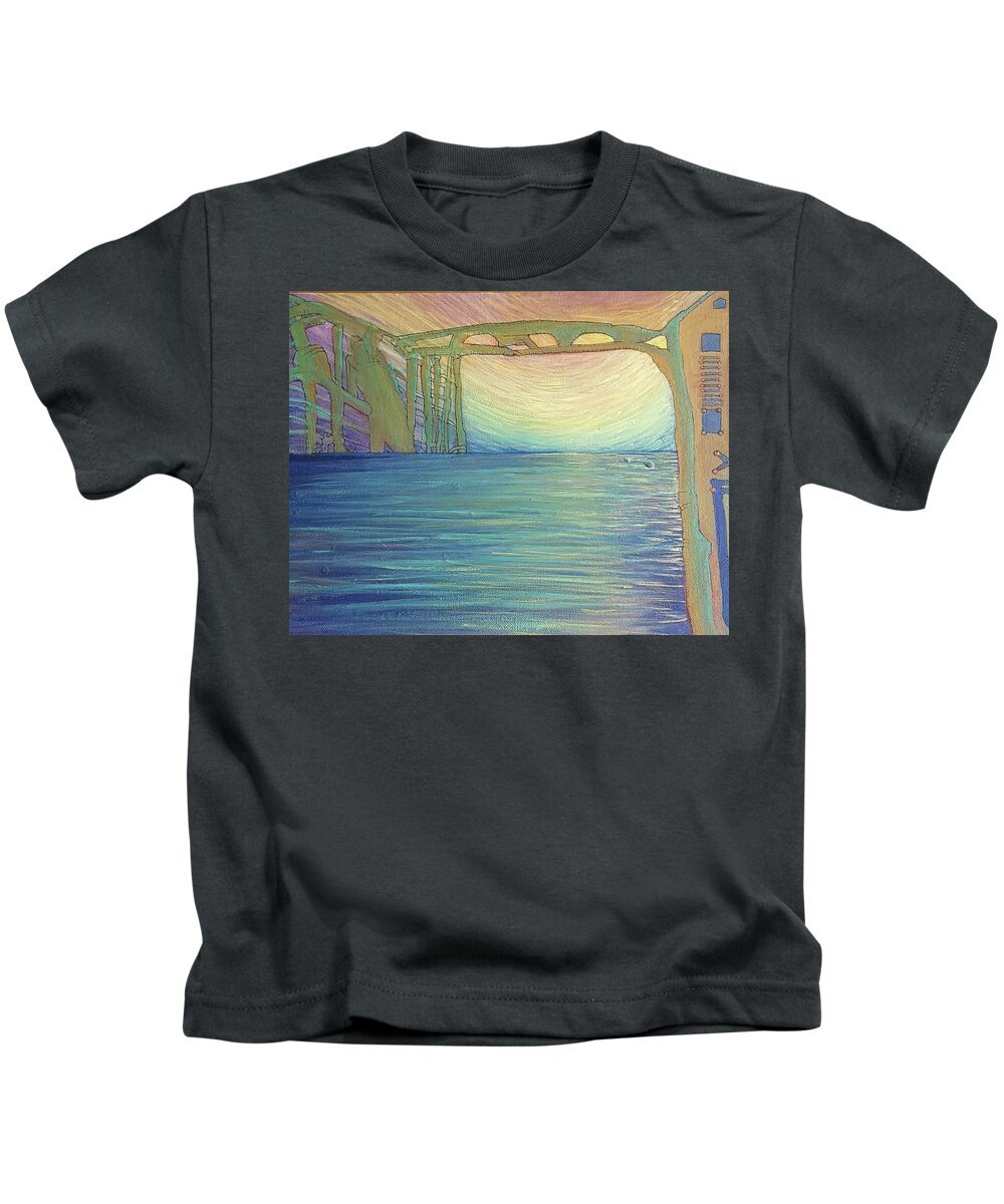 #abstractpaintings #acrylicart #acrylicabstracts #coolart #originalart #colorfulart #abstractartforsale #camvasartprints #originalartforsale #abstractartpaintings Kids T-Shirt featuring the painting The calm before the storm by Cynthia Silverman