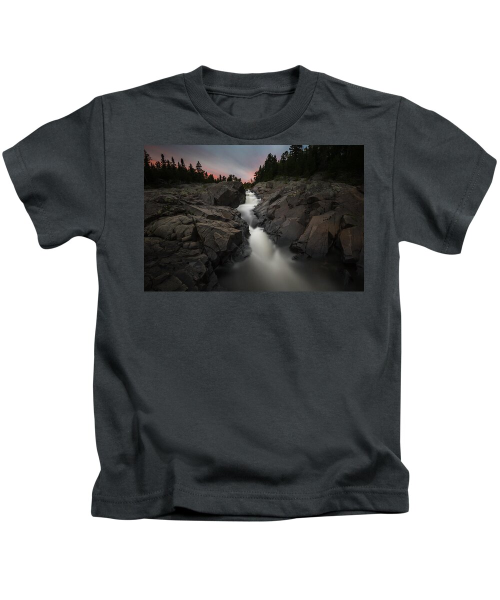 Blue Hour Kids T-Shirt featuring the photograph The Cascades by Jakub Sisak