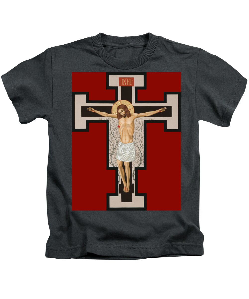 The Crucified Lord Kids T-Shirt featuring the painting The Crucified Lord 017 by William Hart McNichols