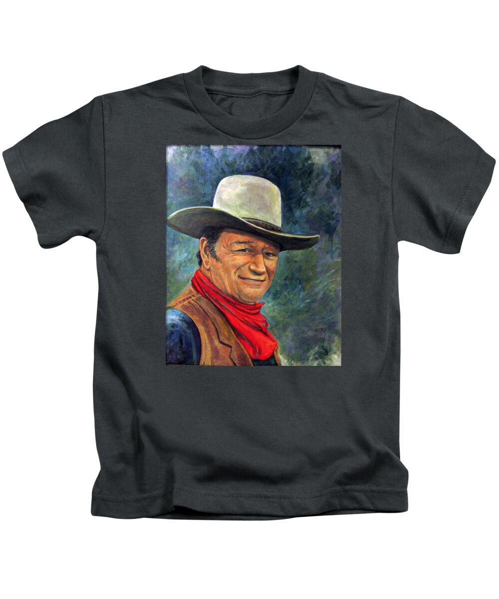 People Kids T-Shirt featuring the painting The Duke by Donna Tucker