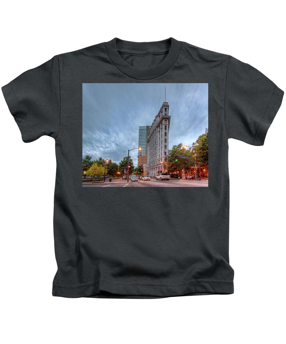 The English--american Building Kids T-Shirt featuring the photograph The English--American Building. Atlanta by Anna Rumiantseva