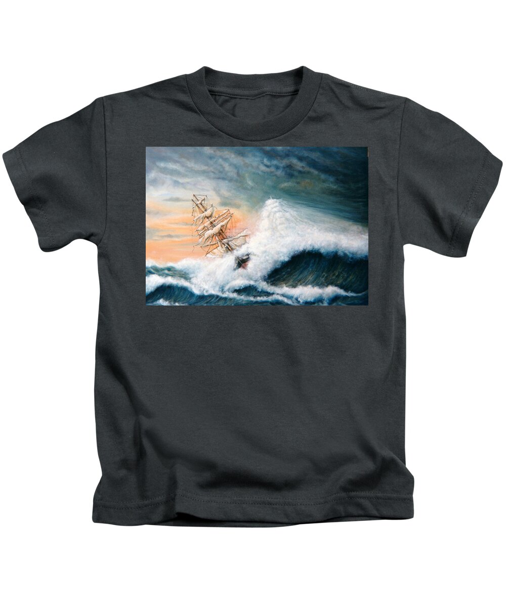 Flying Dutchman Kids T-Shirt featuring the painting The Flying Dutchman Version One by Mackenzie Moulton