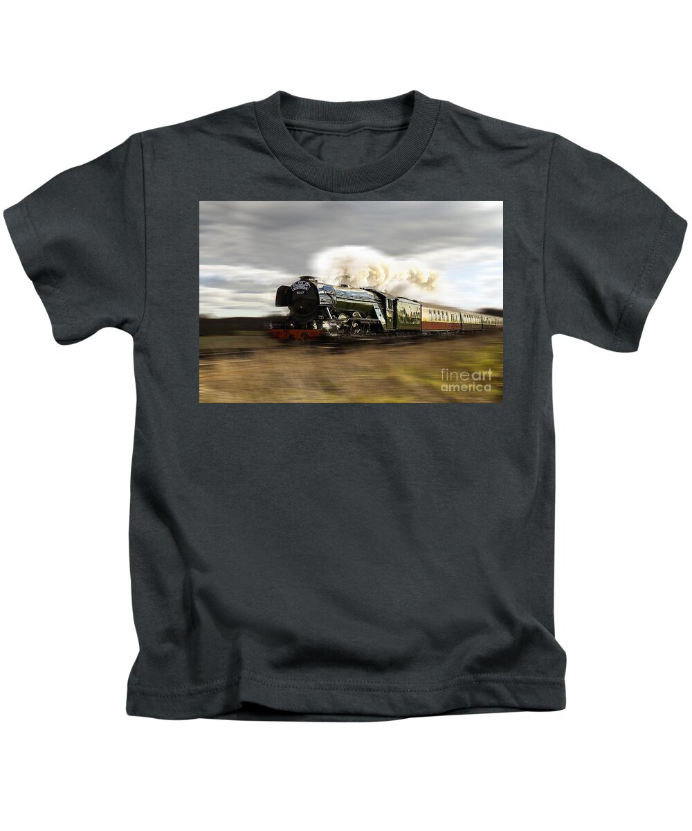 Flying Scotsman Kids T-Shirt featuring the digital art The Flying Scotsman by Airpower Art