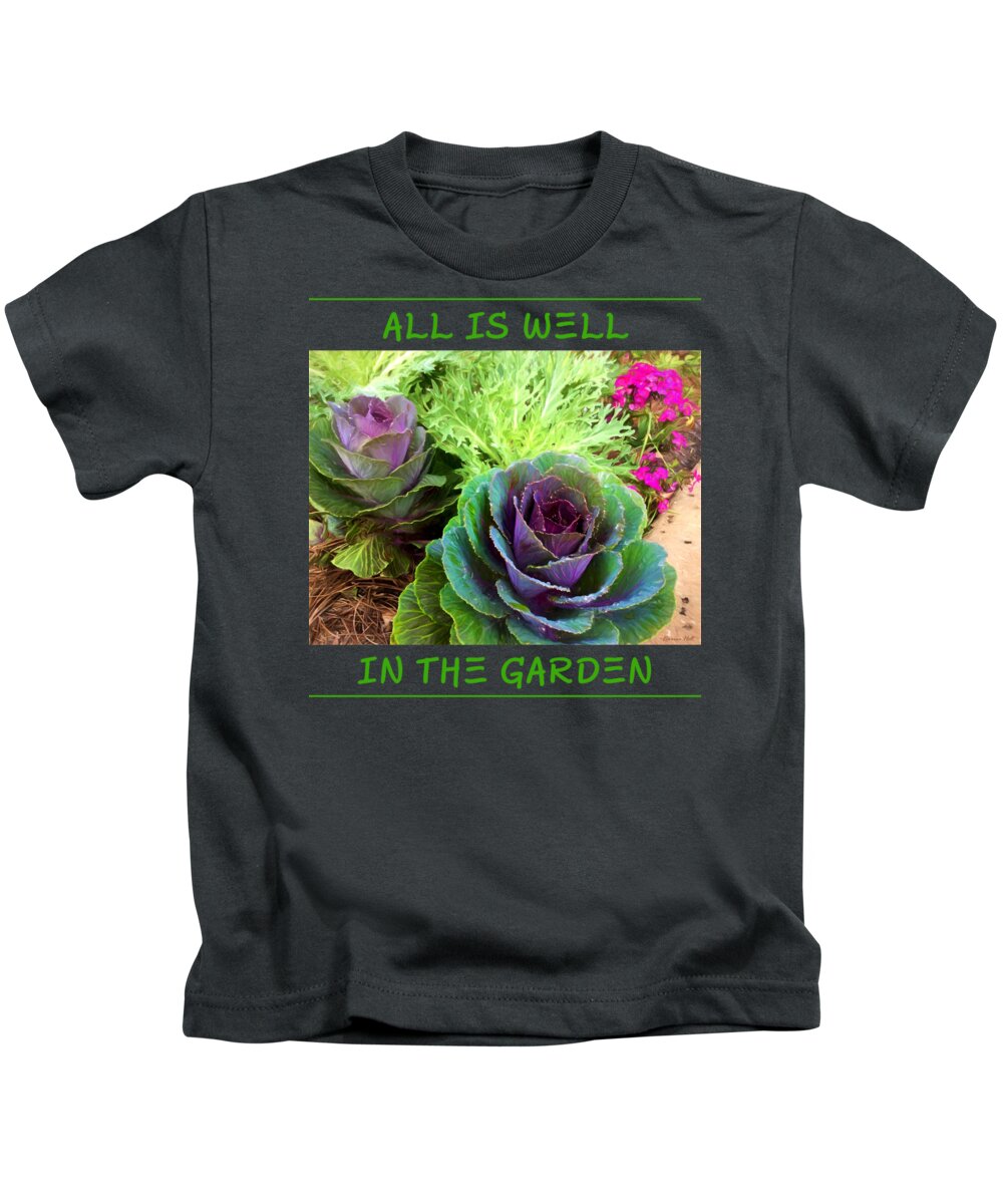 Cabbage Kids T-Shirt featuring the photograph The Healing Garden by Korrine Holt
